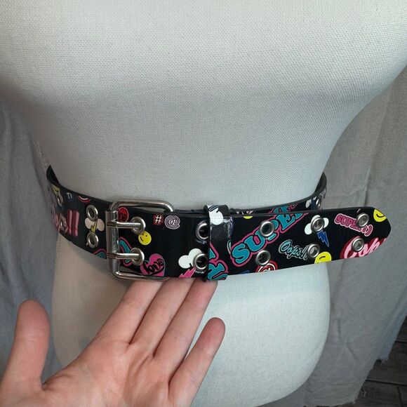 Y2K Inspired Pop Art Double Prong Belt Size Small/ Medium - Picture 6 of 9